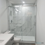 Frameless Sliding Shower Door Chrome, 56"-60" Width, 79" Height, 3/8" (10 Mm) Thick Tempered Safety Glass