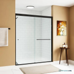 Shower Door 6 Mm Black, 56"-60" Width, 72" Height, 1/4" (6 Mm) Clear Tempered Glass, Finish, Designed For Smooth Door Closing.
