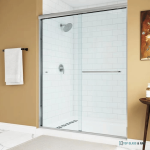 Shower Door 6 Mm Chrome, 56"-60" Width, 72" Height, 1/4" (6 Mm) Thick Tempered Safety Glass
