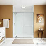 Shower Door 6 Mm Chrome, 56"-60" Width, 72" Height, 1/4" (6 Mm) Thick Tempered Safety Glass